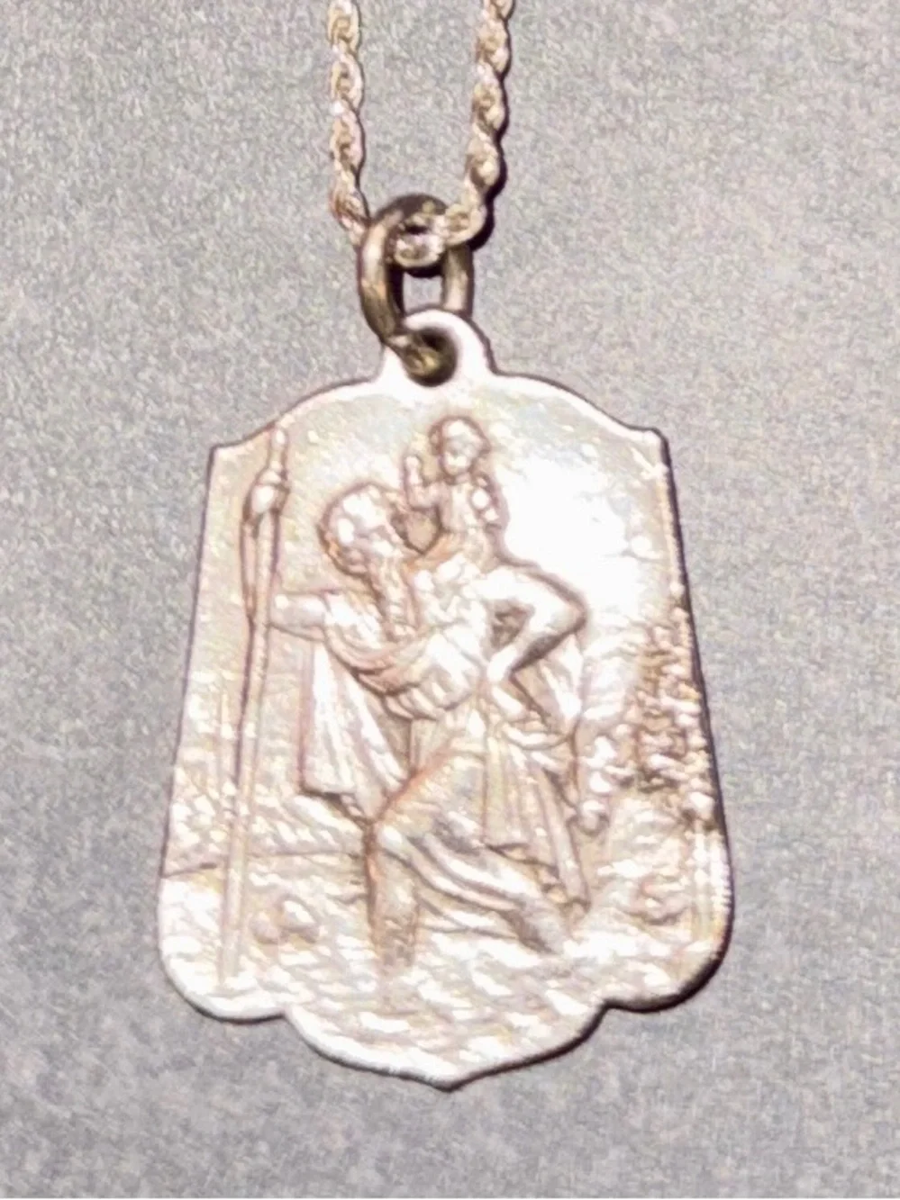 Vintage German Silver St. Christopher Medal- Germany Mid Century Pendant - Picture 2 of 13